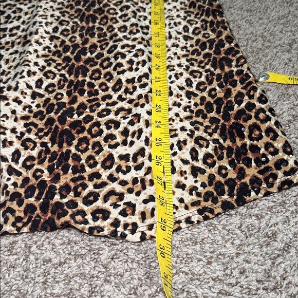 Wilde Women’s Leopard Print Sequin Open Short Sleeve Top Plus Size 2X - Picture 6 of 8